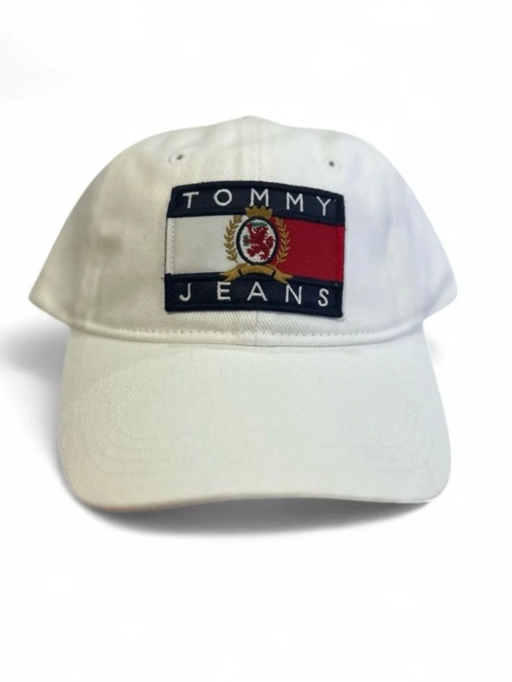 NWT Tommy Hilfiger White Appliqued Logo Twill Cap Heritage Adjustable OS